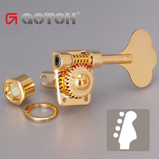 NEW Gotoh Res-O-Lite GB528 Vintage Style Bass 4-in-Line Set Lightweight - GOLD