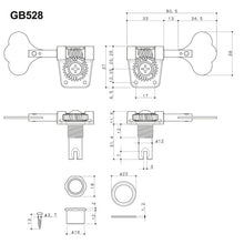 Load image into Gallery viewer, NEW Gotoh Res-O-Lite GB528 Vintage Style Bass 4-in-Line Set LEFT HANDED - NICKEL