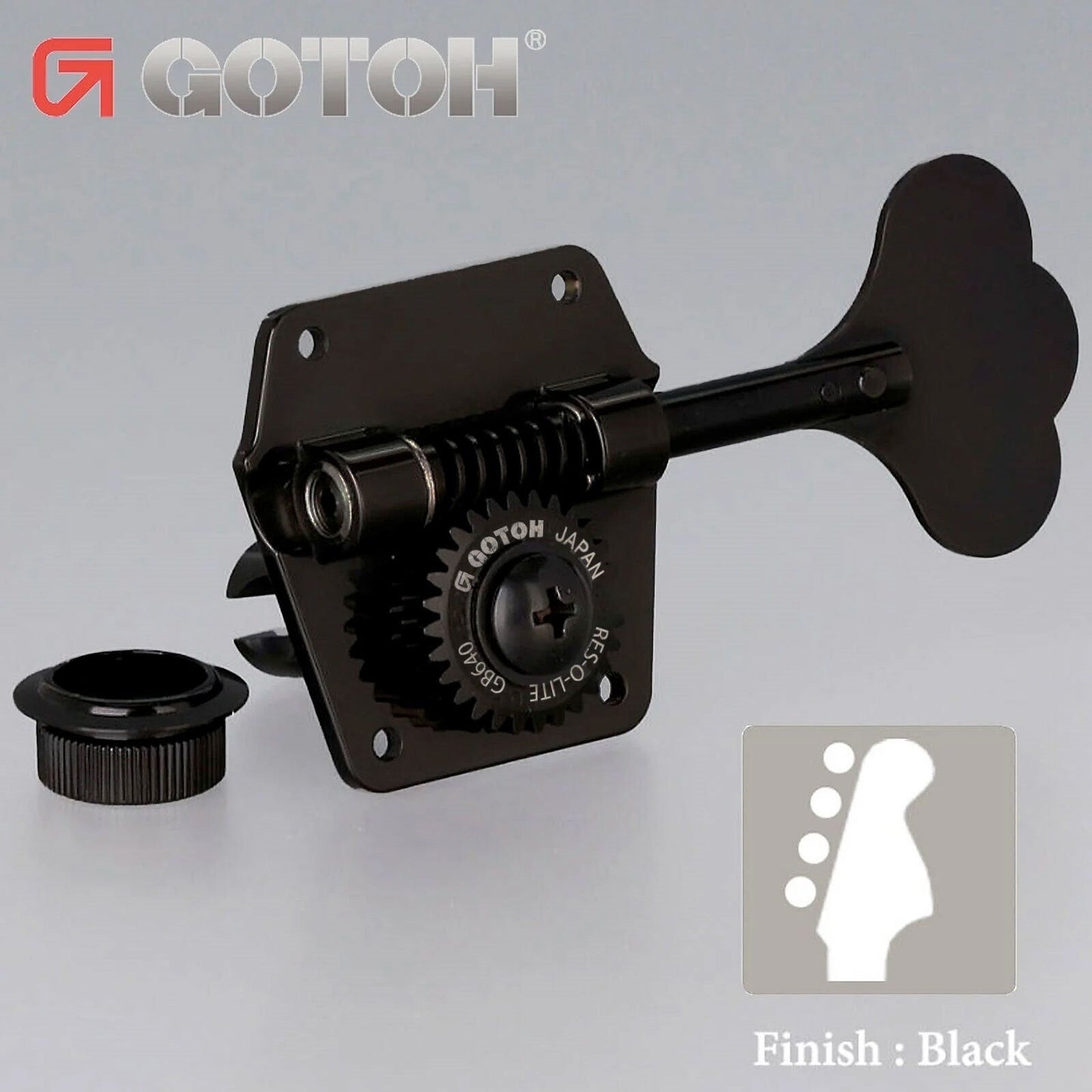 NEW Gotoh GB640 Super Light Weight 4-String Bass Guitar Tuning Machine - BLACK