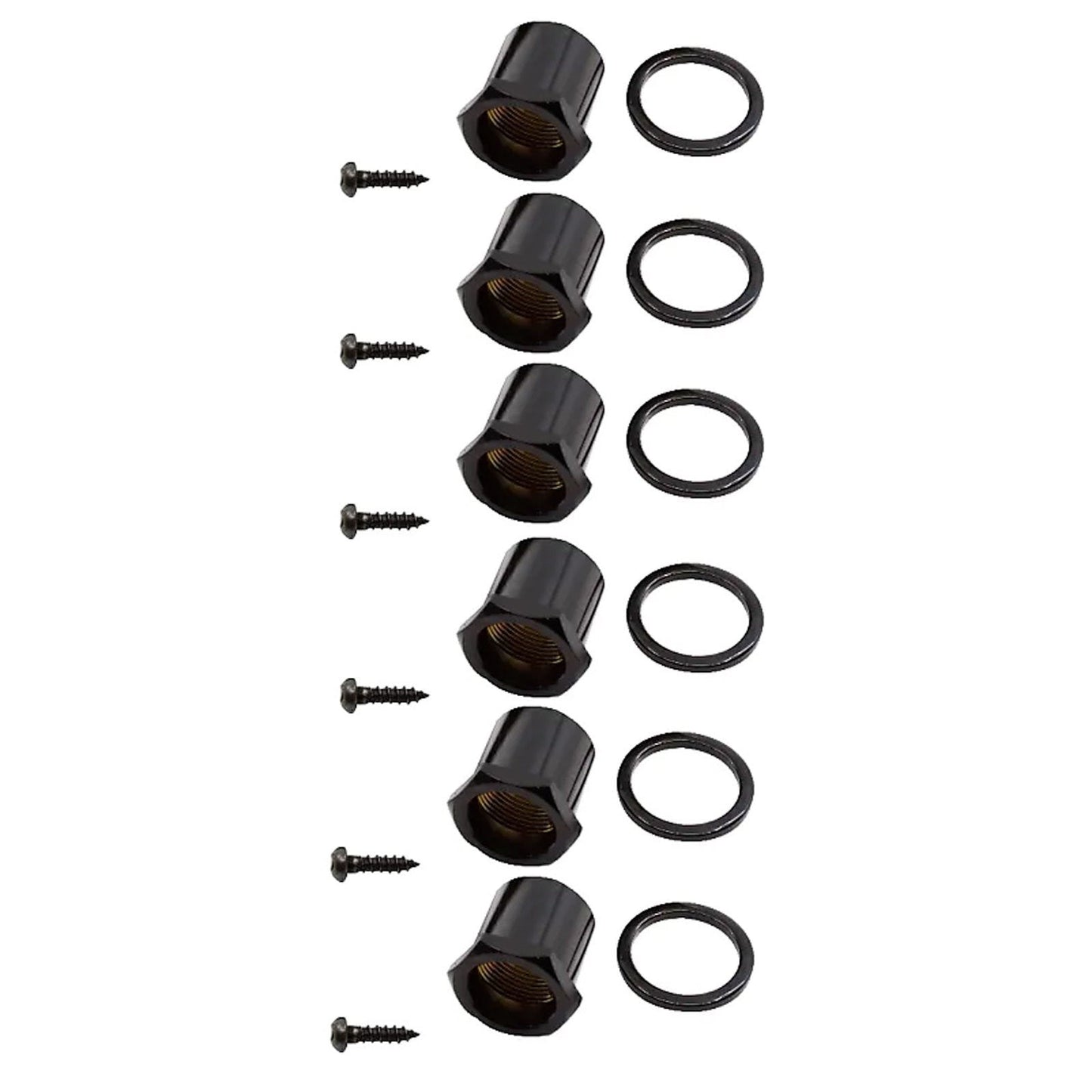NEW Gotoh GB707 6-Strings Bass Machine Heads Set Tuners w/ Screws 3x3 - BLACK