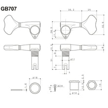 Load image into Gallery viewer, NEW Gotoh GB707 5-Strings Bass Machine Heads Tuner Set L3+R2 w/ Screws - BLACK