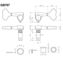 Load image into Gallery viewer, NEW Gotoh GB707 6-String Bass Machine Heads Set TUNERS w/ Screws 3x3 - CHROME