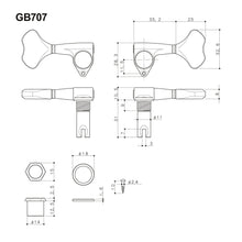 Load image into Gallery viewer, NEW (1) Gotoh GB707 Bass Machine Head TREBLE SIDE - SINGLE TUNER - BLACK