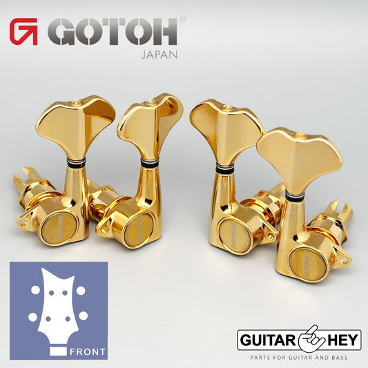NEW Gotoh GB707 4-String Bass Machine Heads Tuner Set Keys w/ Screws 2x2 - GOLD