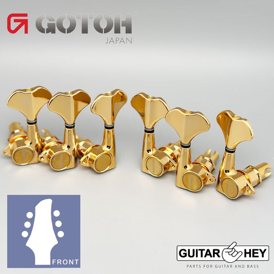 NEW Gotoh GB707 6-Strings Bass Machine Heads Tuners Set w/ Screws - 3x3 - GOLD