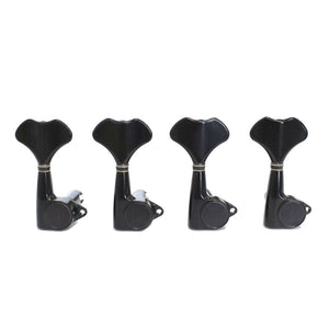 NEW Gotoh Japan GB707 Bass Machine Heads 4-in-line Tuners SET w/ Screws - BLACK