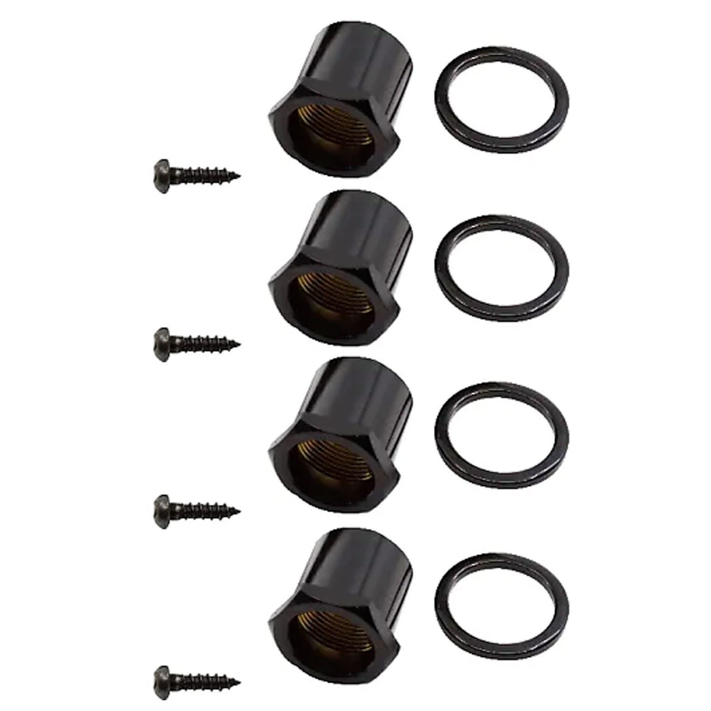 NEW Gotoh GB707 Bass Machine Heads 4-in-line Tuners TREBLE SIDE, Lefty - BLACK