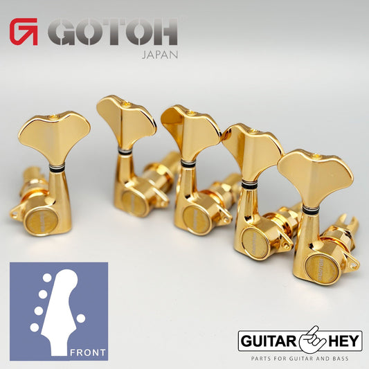 NEW Gotoh GB707 5-String Bass Machine Heads Set L4+R1 TUNERS 4x1 - GOLD