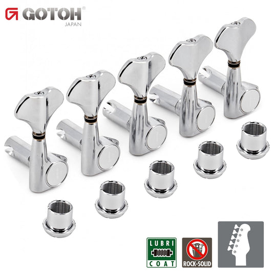 NEW Gotoh GB707 5-Strings Bass Set L5 BASS SIDE - 5 in line w/ Screws - CHROME