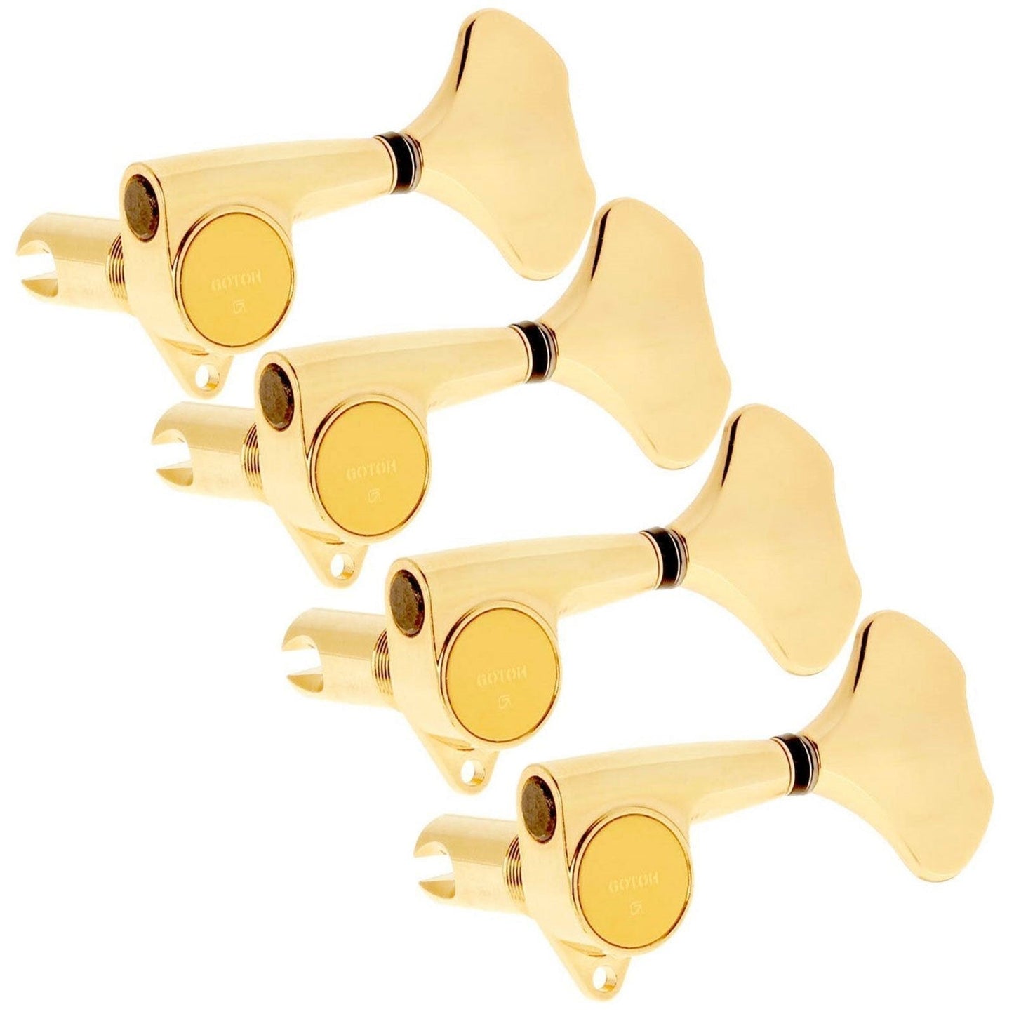NEW Gotoh Japan GB707 Bass Machine Heads 4-in-line Tuners SET w/ Screws - GOLD