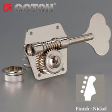 Load image into Gallery viewer, Gotoh GBR640 Res-O-Lite Reverse Wind Bass Tuners 4 In-Line Right Handed - NICKEL