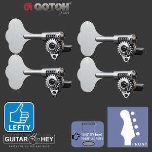 NEW Gotoh GBU510C-12 Bass Tuners 4-inline 11/16" Clover Key - LEFTY -CHROME