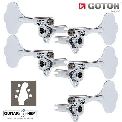 NEW Gotoh GBU510C-9 Compact Bass 5-String L3+R2 Tuners Clover Key 3x2 - CHROME