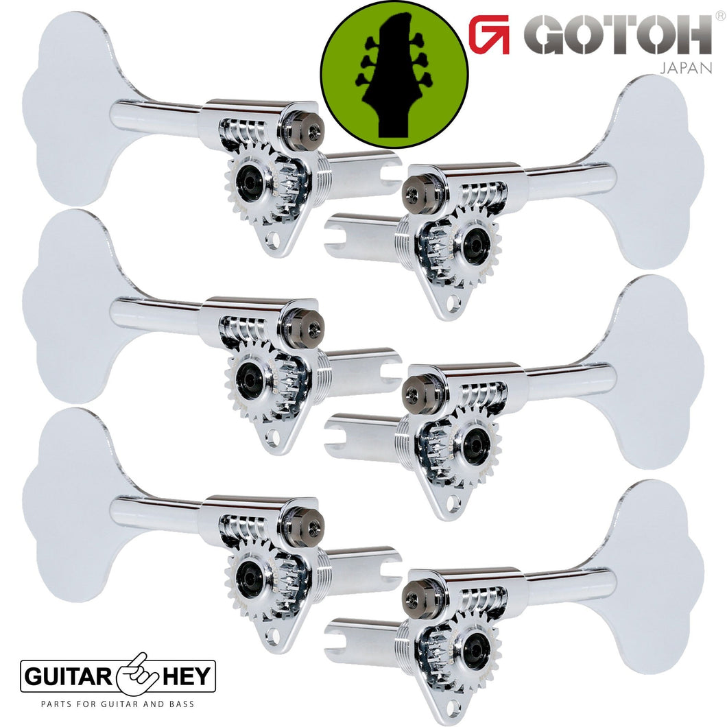 NEW Gotoh GBU510C-9 Compact Bass 6-String L3+R3 Tuners Clover Key 3x3 - CHROME