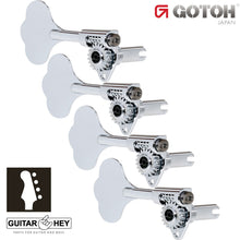 Load image into Gallery viewer, NEW Gotoh GBU510C-9 Compact Bass 4-in-line Tuners Treble LEFT-HANDED - CHROME