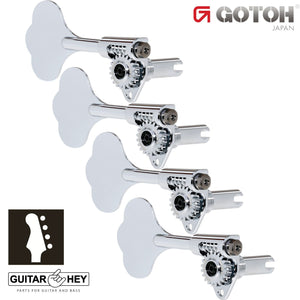 NEW Gotoh GBU510C-9 Compact Bass 4-in-line Tuners Treble LEFT-HANDED - CHROME