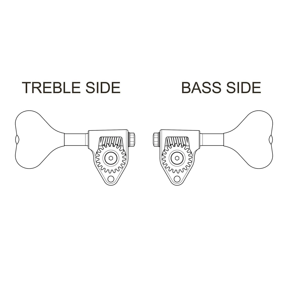 NEW Gotoh GRL510M-12 RES-O-LITE Bass 5-String SET L4+R1 11/16" Tuners 4x1 CHROME