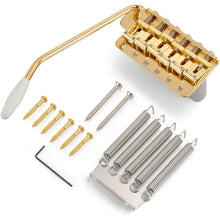 Carregar imagem no visualizador da galeria, NEW Gotoh GE101TS Traditional Vintage Tremolo Strat Steel Block &amp; Saddles - GOLD