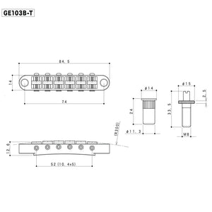 NEW Gotoh GE103B-T Large Metric Posts Tunematic w/ Studs Tune-O-Matic - CHROME