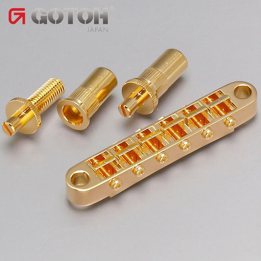 NEW Gotoh GE103B-T Large Metric Post Tunematic TOM Tune-o-Matic w/ Studs - GOLD