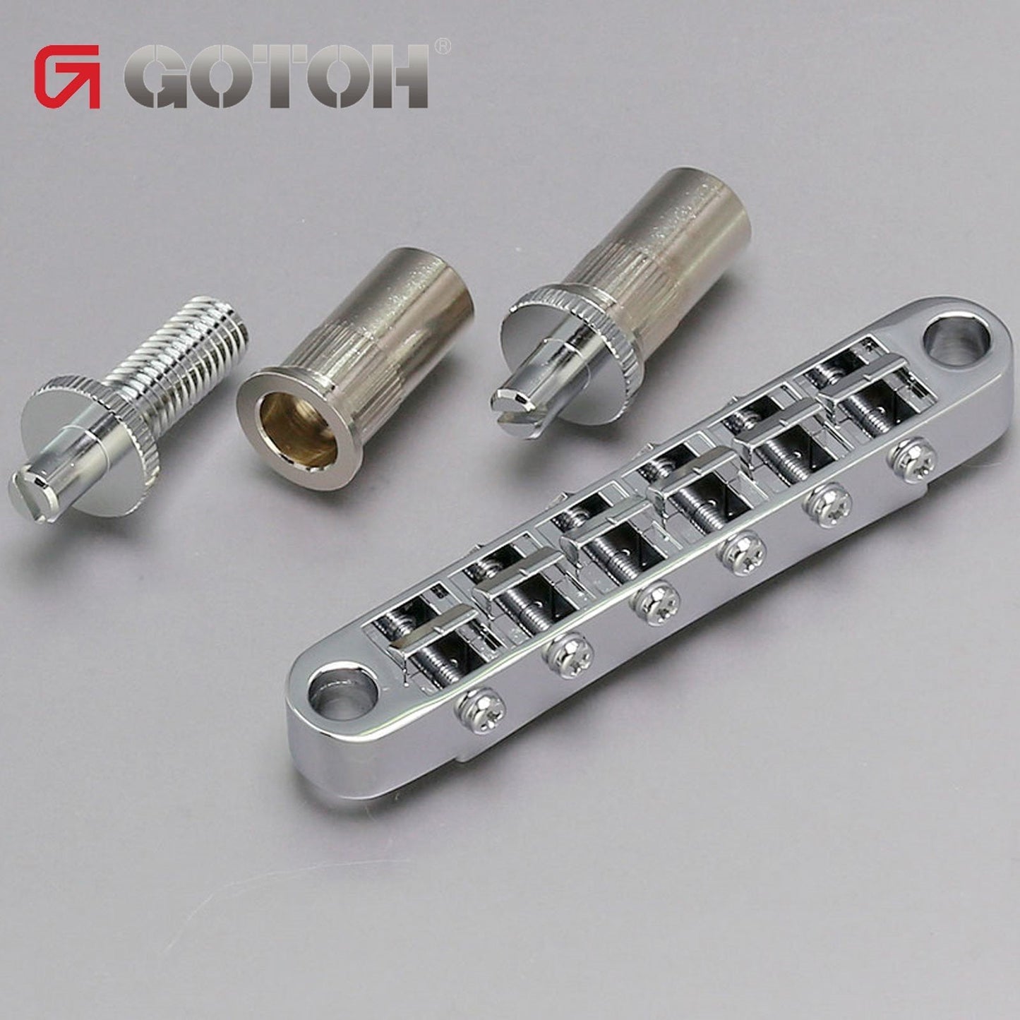 NEW Gotoh GE103B-T-BS Large Metric Posts w/ BRASS Saddles Tune-O-Matic - CHROME