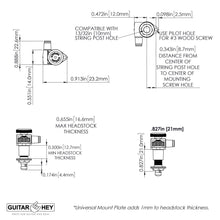 Load image into Gallery viewer, NEW Hipshot Grip-Lock Open-Gear LOCKING Tuners w/ UMP Upgrade Plate 3x3 - NICKEL