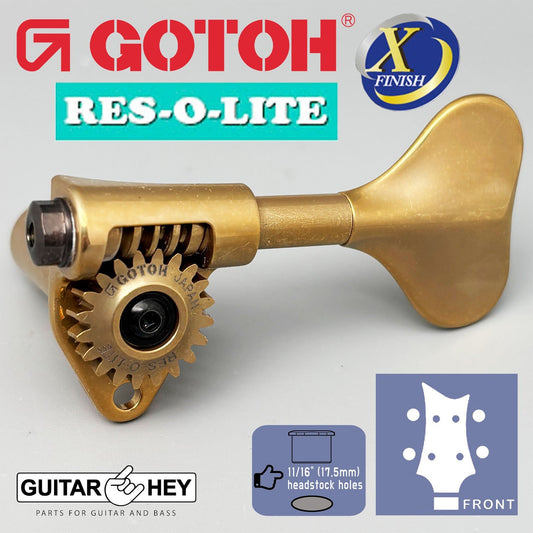 NEW Gotoh GRL510M-12 RES-O-LITE Bass 4-String L2+R2 Set 11/16" - ANTIQUE X-GOLD