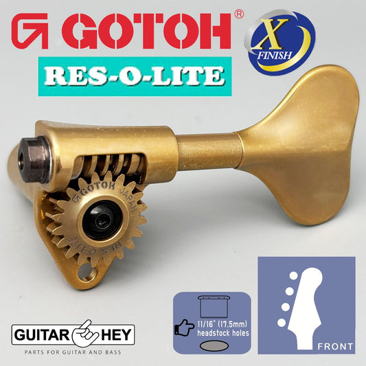 NEW Gotoh GRL510M-12 RES-O-LITE Bass 4-String in-line SET 11/16" ANTIQUE X-GOLD