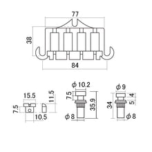 Load image into Gallery viewer, NEW MIJ 3-point Bridge for Vintage Gibson® Epiphone® Bass w/ Studs Japan - BLACK