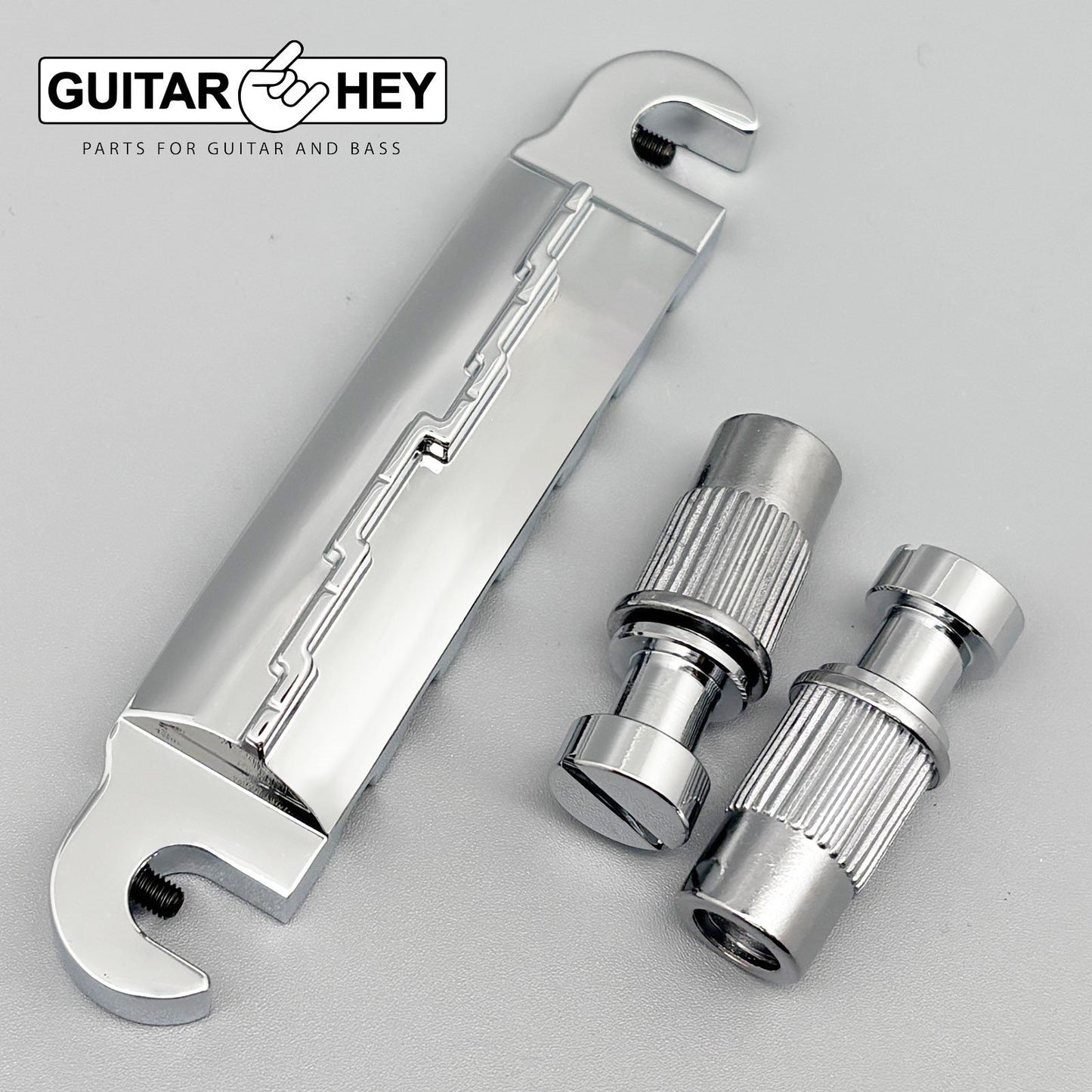 NEW Wrap Around BRASS Bridge Tailpiece for Gibson Les Paul Junior Jr - CHROME