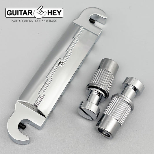 NEW Wrap Around BRASS Bridge Tailpiece for Gibson Les Paul Junior Jr - CHROME