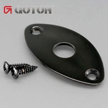 Load image into Gallery viewer, NEW Gotoh JCB-2 Oval Curved Footbal Style Jack Plate for Guitar - BLACK