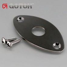 Load image into Gallery viewer, NEW Gotoh JCB-2 Oval Curved Footbal Style Jack Plate for Guitar - COSMO BLACK