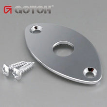 Carregar imagem no visualizador da galeria, NEW Gotoh JCB-2 Oval Curved Footbal Style Jack Plate for Guitar - CHROME