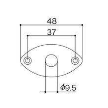 Load image into Gallery viewer, NEW Gotoh JCB-2 Oval Curved Footbal Style Jack Plate for Guitar - BLACK