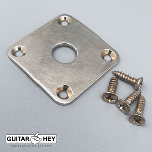 RELIC Les Paul Jack Plate Square Curved for Les Paul Guitar, AGED NICKEL ANTIQUE