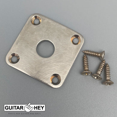 RELIC Les Paul Jack Plate Square Curved for Les Paul Guitar, AGED NICKEL ANTIQUE