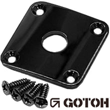 Load image into Gallery viewer, NEW Gotoh JCB-4 Square Jack Plate for Les Paul Guitar w/ Screws - BLACK