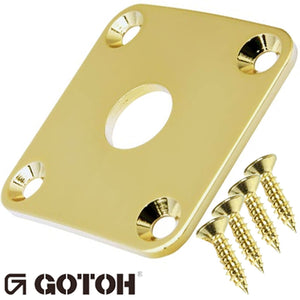 NEW Gotoh JCB-4 Square Jack Plate for Les Paul Guitar w/ Screws - GOLD