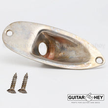 Load image into Gallery viewer, NEW RELIC Stratocaster Jack Plate for Fender Strat Style Guitar - AGED ANTIQUE