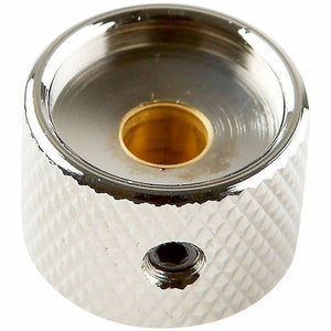 NEW (1) Q-Parts Guitar Knob Black Chrome with RED ABALONE SHELL on Dome KBD-0010