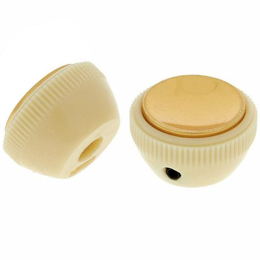 NEW (2)Tea cup Knobs for Beatle Bass Guitar Hofner Tea Cup Style - CREAM & GOLD