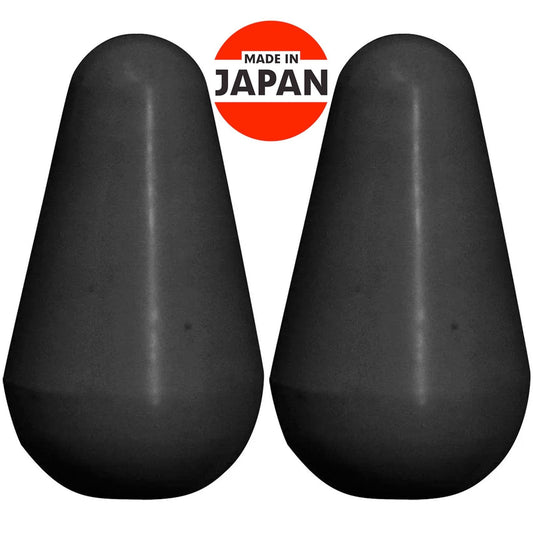 NEW (2) Switch Knobs (METRIC size) For Lever switches Strat Guitar Style - BLACK