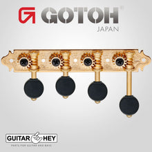 Carregar imagem no visualizador da galeria, NEW Gotoh MF40 &quot;F Style&quot; Tuning Keys Mandolin Pegs Black Plastic Buttons - GOLD