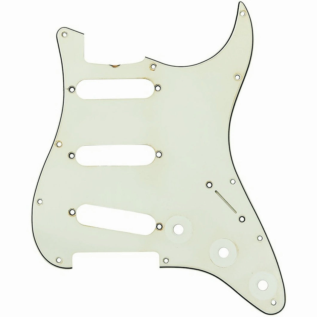 RELIC 3-Ply Pickguard for Stratocaster/Strat® USA MIM SSS 11-Hole - MINT CREAM