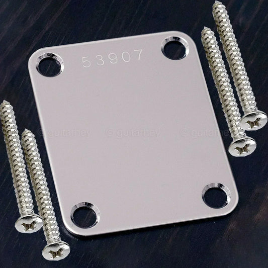 NEW Gotoh NBS-3 Neck Plate Laser Etched SERIAL NUMBER for Guitar/Bass - CHROME