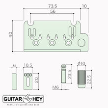 Load image into Gallery viewer, NEW Gotoh NS510TS-FE1 Non-locking 2 Point Tremolo Bridge Narrow Spacing - BLACK