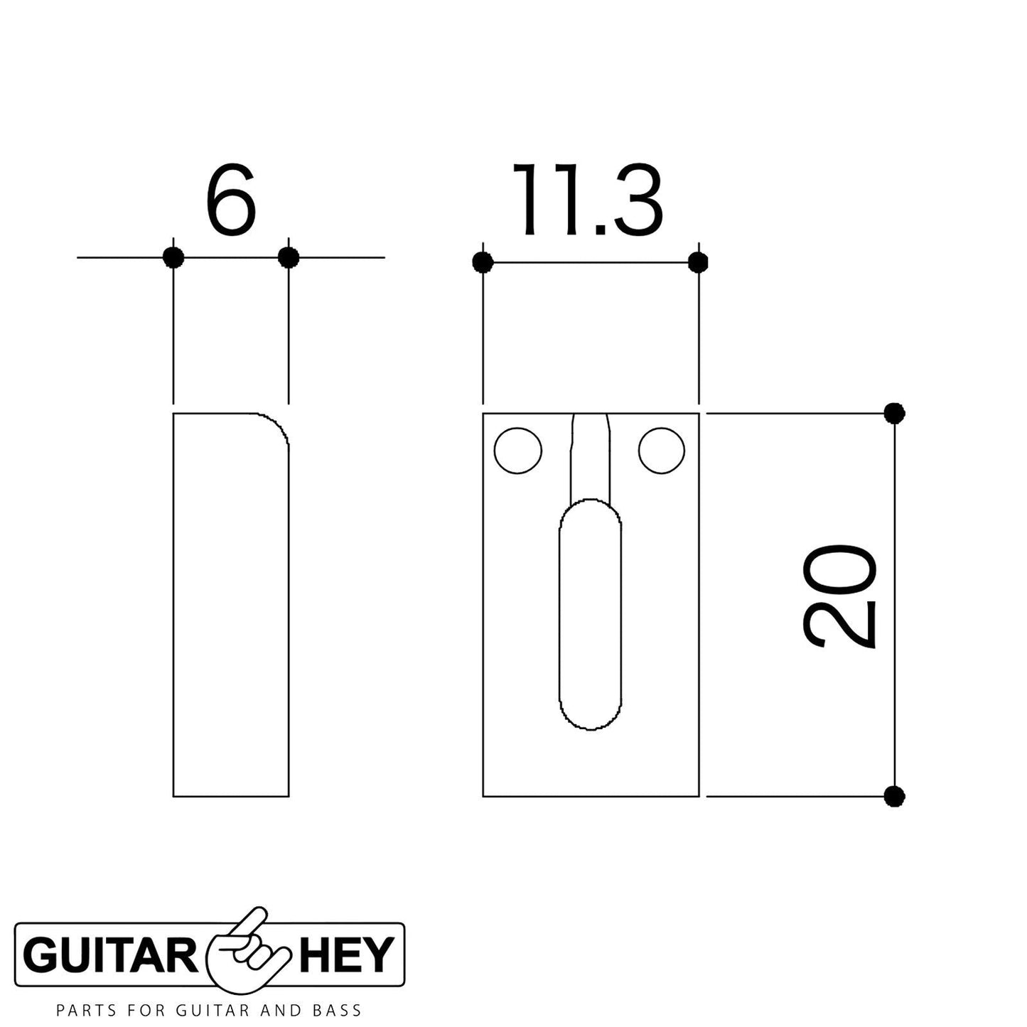NEW Gotoh S102 Saddle set Steel for Strat / Tele GE102T Tremolos 11.3mm - CHROME