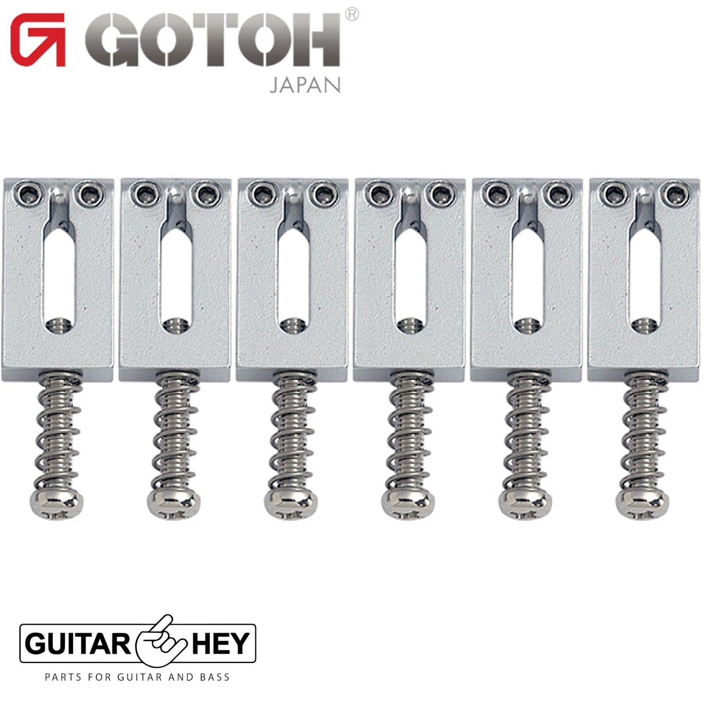 NEW Gotoh S102 Saddle set Steel for Strat / Tele GE102T Tremolos 11.3mm - CHROME