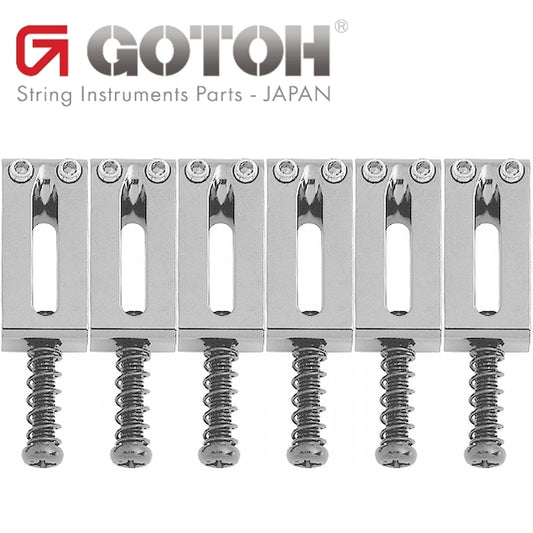 Gotoh S12C Set of 6 Brass Tremolo/Bridge Replacement Saddles 10.8mm Width CHROME